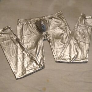 Metallic Silver Leggings
